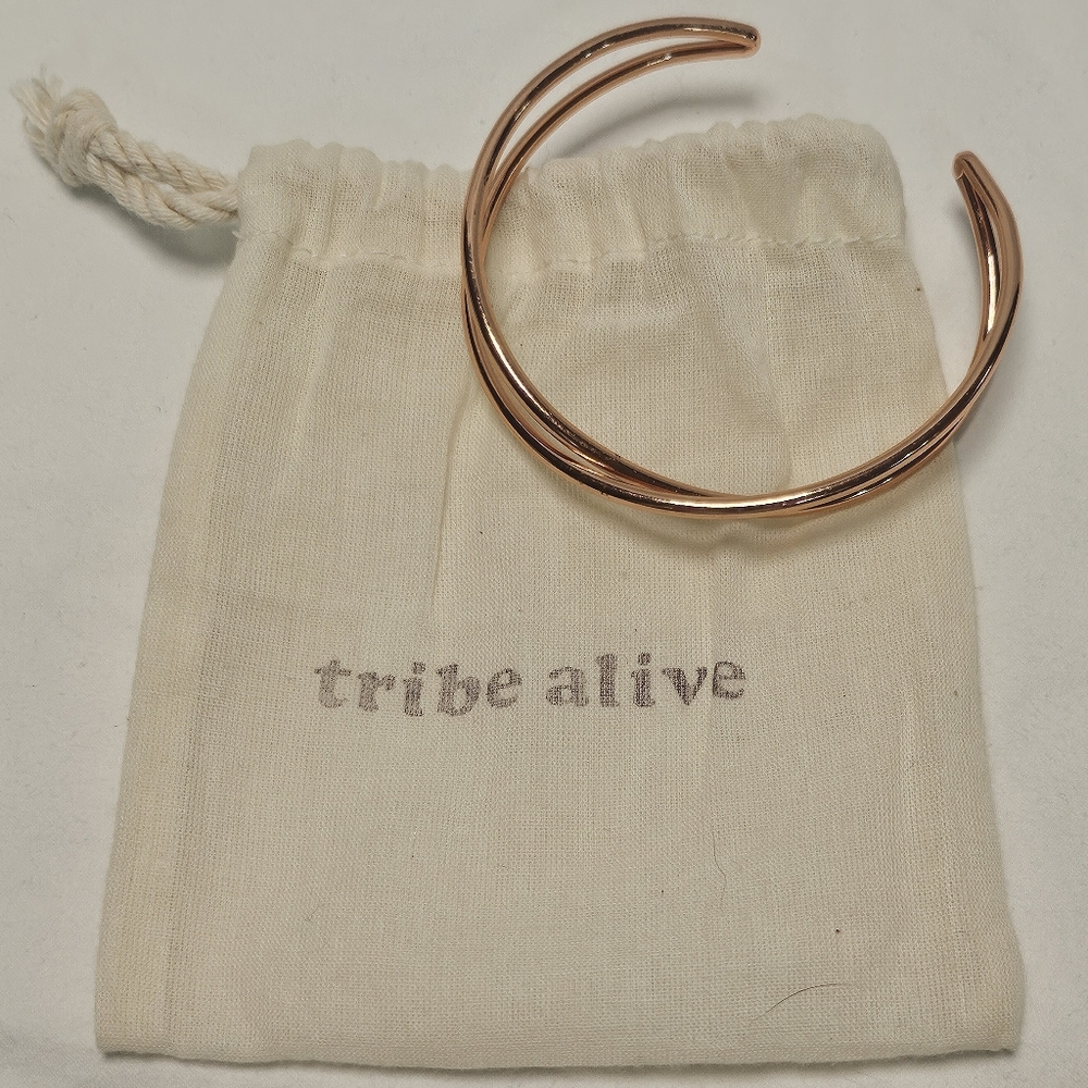 NEW TRIBE ALIVE Rose Gold Criss Cross Cuff Bracelet
